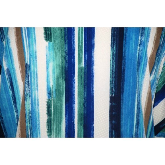 Cato Est. 1946 Ladies Blue Blouse Top Size S Beaded Faux Necklace Bell SS V-Neck - Picture 8 of 10